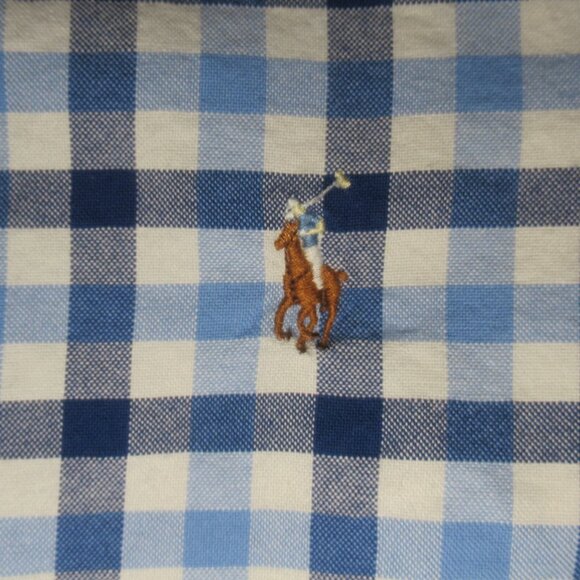 Ralph Lauren Blue Gingham Check Button-Down Shirt Size L – 100% Cotton, Classic - Picture 7 of 12